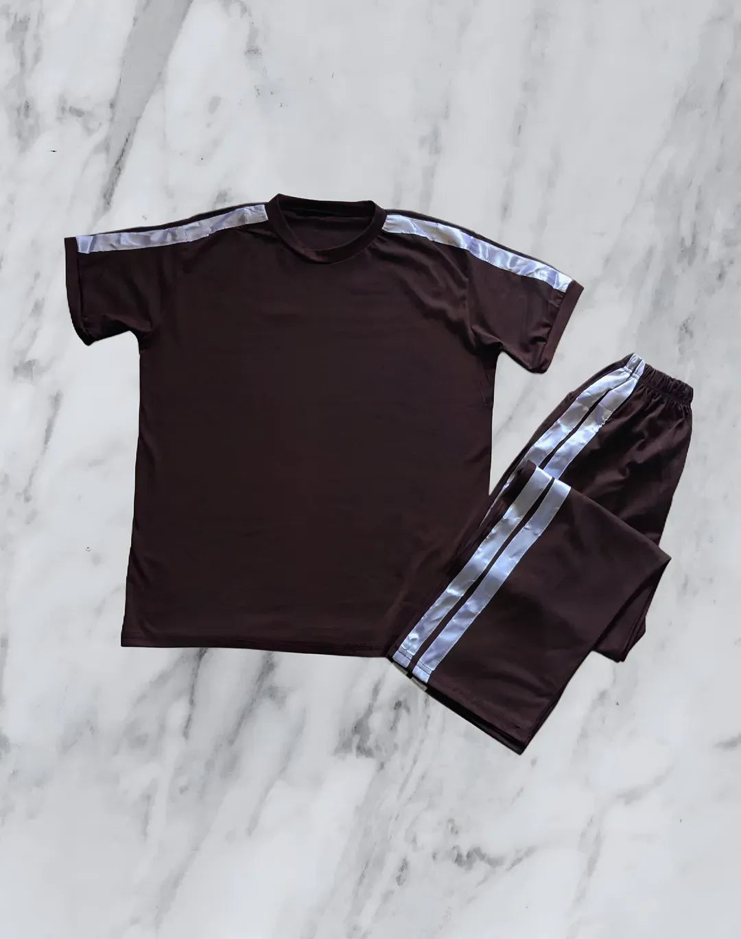 Women Brown Track Suit with Stripes